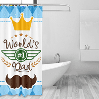 Щастливи бащи ден душ завеса комплект вани за баня декор лесна грижа машина за миене трайна полиестерна тъкан с куки, 72x72in