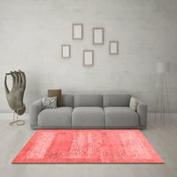 Ahgly Company Indoor Rectangle Abstract Red Contemporary Area Rugs, 5 '7'