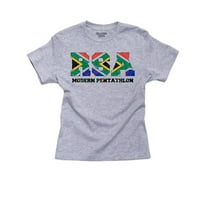 Южна Африка Модерна Пентатлон - Олимпийски игри - Рио - Памучна тениска на Flag Boy Youth Grey