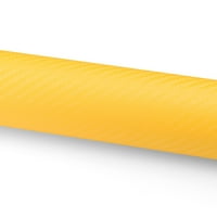 3D въглеродни фибри жълти матови автомобили Винилови увити стикер Деколт Филм Филм Лет въздух освобождаване
