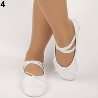 Besufy Kid Adult Canvas Soft Ballet Dance Shoes Pointe Dancing Gymnastics Flippers