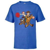 Тениска на бандата на Disney Pixar Toy Story Woody's Roundup-тениска с къс ръкав за деца-персонализиран Royal