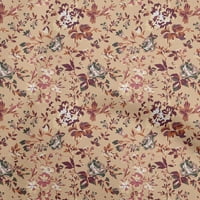 OneOone Cotton Poplin Twill Rose Brown Flable Flarals Craft Projects Decor Fabric Отпечатани от двора широк