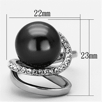 Luxe бижута проектира женски пръстен от неръждаема стомана със синтетично сиво перла - размер