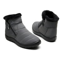 Homchy Shoes Жени зимни топли водоустойчиви памучни обувки найлон сняг къси боти боти