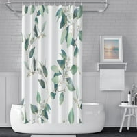 72x евкалипт листа за душ завеси с куки селски зелени листа флорална фермерска къща домашна завеса за баня акварелен зелени ботанически растения вана декорации