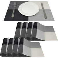 CHICTAIL TINENING TABLE PVC PLACEMAT Комплект-Маса от надраскване на топлината и анти-плътен стил черно бяло квадрат-HD80203