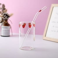 Ins strawberry очила топлинни водни чаши със сламки сладка чаша със студена слама