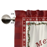 Sanviglor 1 Xmas Половин завеса Валенце Коледна кухненска завеси Пон джоб модерен кратък панел затъмнение луксозни лосове отпечатани декор панели g 1pc-top валация: w: 18 '' h: 54 ''