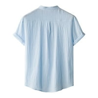 Мъжки лятна ежедневна солидна риза с къса ръкав с яка риза блуза Забележка, моля, купете един или два размера по -големи