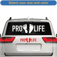 Pro Life Life Sticker Decal Die Cut - самозалепващо винил - устойчив на атмосферни влияния - направен в САЩ - много цветове и размери - бебешки отпечатъци против аборт