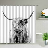 Ферма животински кон високопланински крава душ завеса комплект селски вятърна мелница дървено зърно фон Дом за баня декор баня завеси плат тъкан