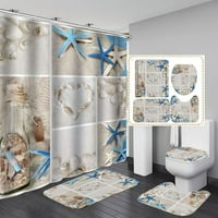 Просвещение 3D цифров печат душ завеса 4-части комплект Вкус на морето сгъстена водоустойчива марка за прилив Семейство хотел парти декорация