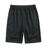 Hinvhai плюс размер панталони Clearance Мъжки шорти за плаж с еластична талия и джобове панталони черни xxxl