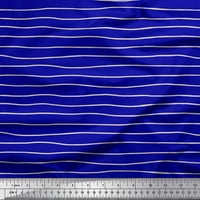 Соимои синя памучна патица тъкани артистични вълни абстрактна печатница по двор широк